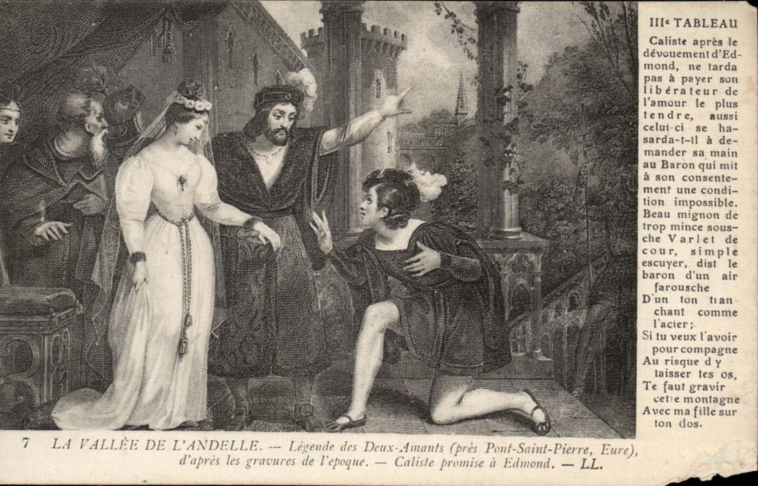 CPA Histoire La vallee de l'Andelle Legende des deux amants pres Saint Pierre Eure Caliste promise a Edmond