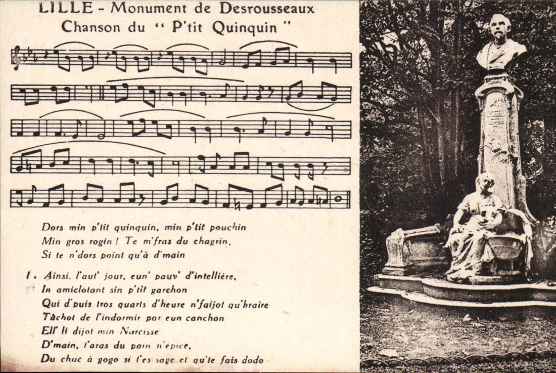 CPA Lille Monument de desrousseaux Chanson du Ptit Quinquin