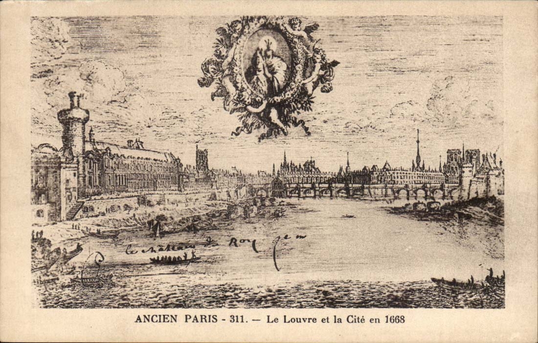 CPA Ancien Vieux Paris Le Louvre et la Cite en 1668