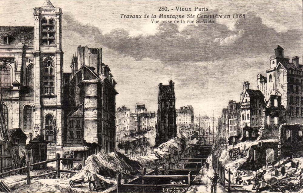 CPA Histoire Vieux Paris Travaux de la Montagne Ste GEnevieve en 1865