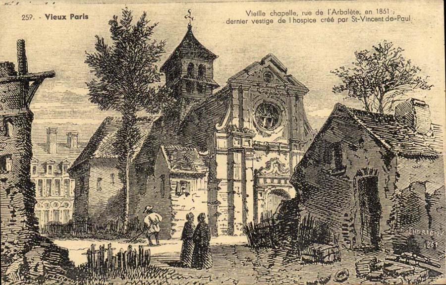 CPA Histoire Vieux Paris Vieille chapelle rue de l'arbalete en 1851 vestige de l'hospice Saint Vincent de Paul