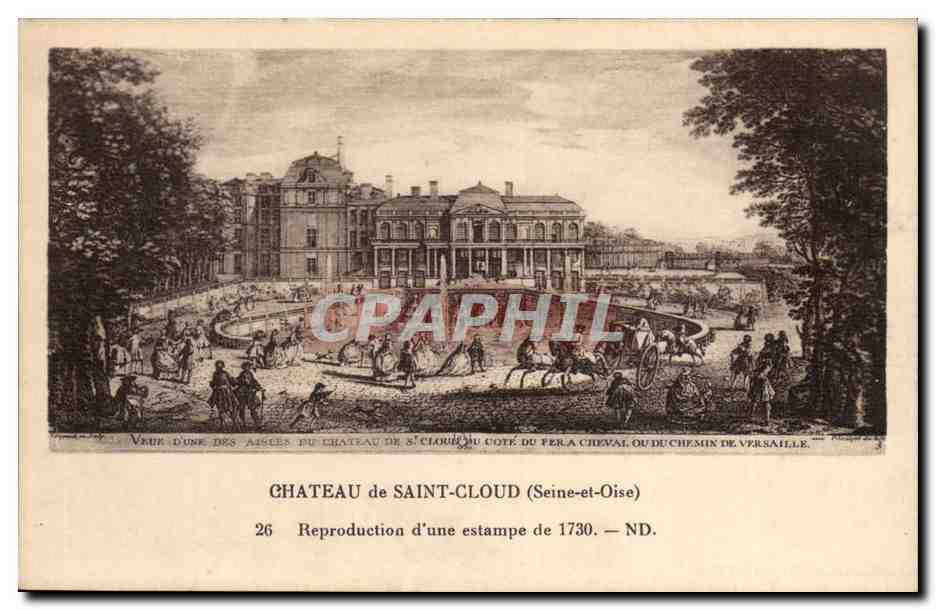 CPA Histoire Chateau de Saint Cloud Estampe de 1730