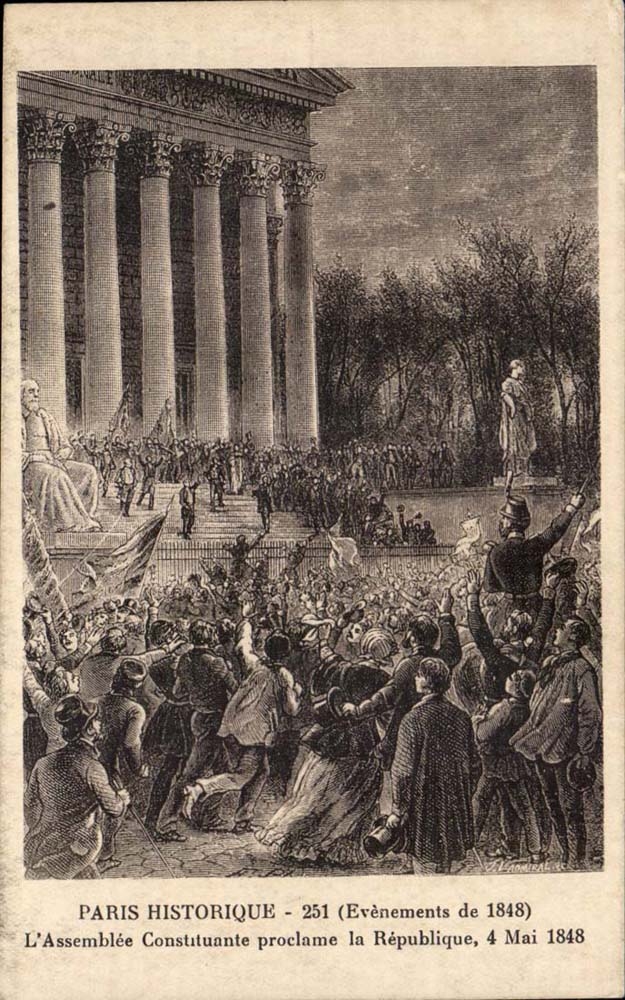 CPA Histoire Paris historique Evenements de 1848 L'assemblee constituante proclame la Republique 4 mai 1848