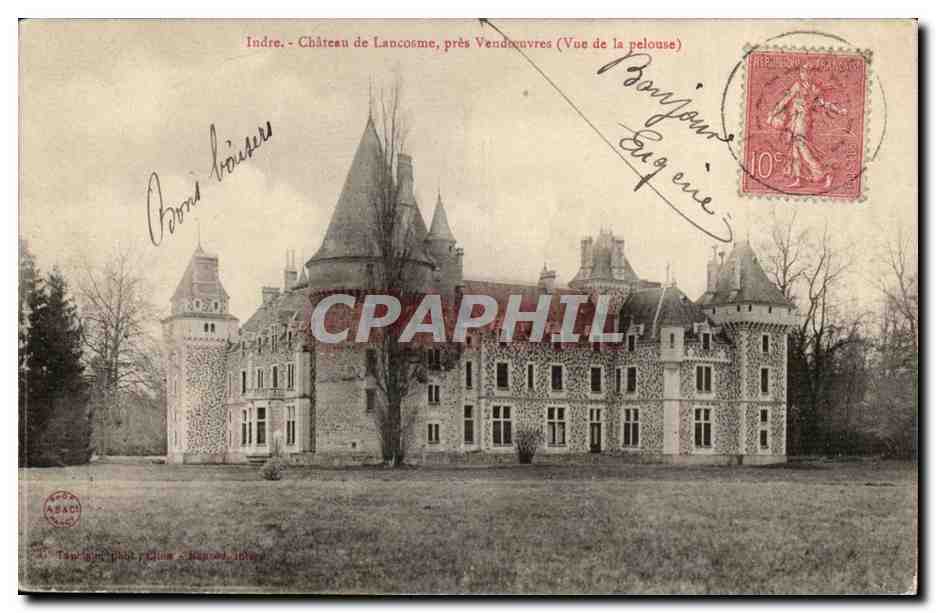 Château de Lancosme, près Vendœuvres (Vue de la pelouse) — Indre — éditeur : Tépaigne Phot. région - Bagnac, Indre