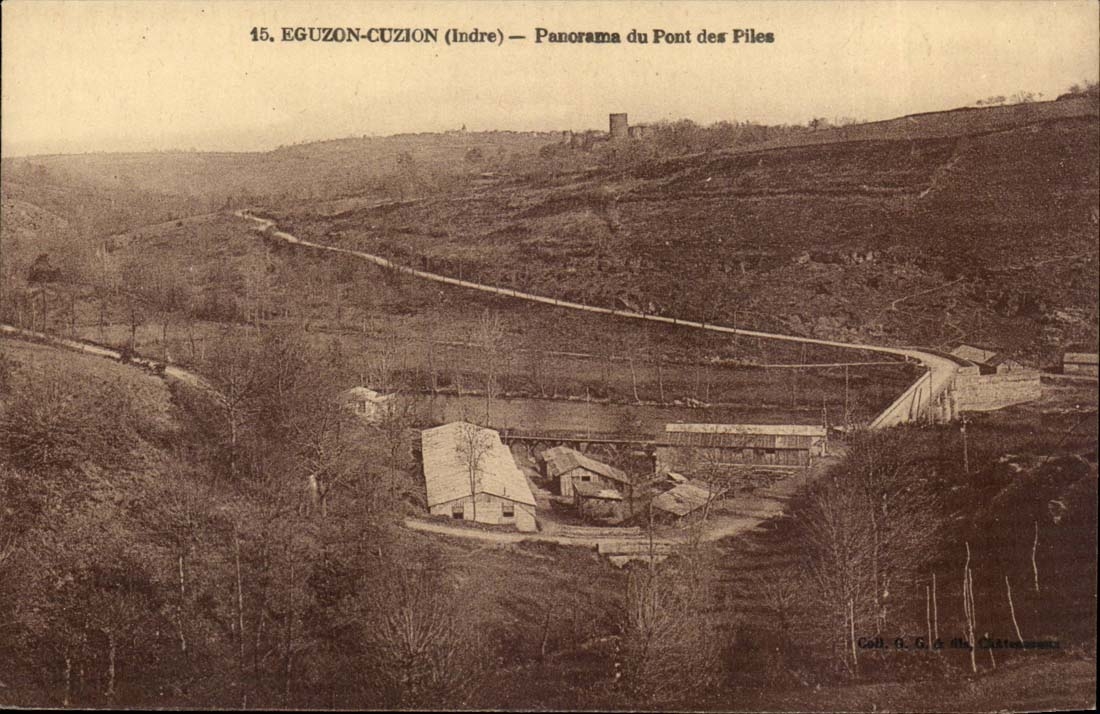 Eguizon-Cuzion (Indre) — Panorama du Pont des Piles — Coll. G. G. & fils, Châteauroux