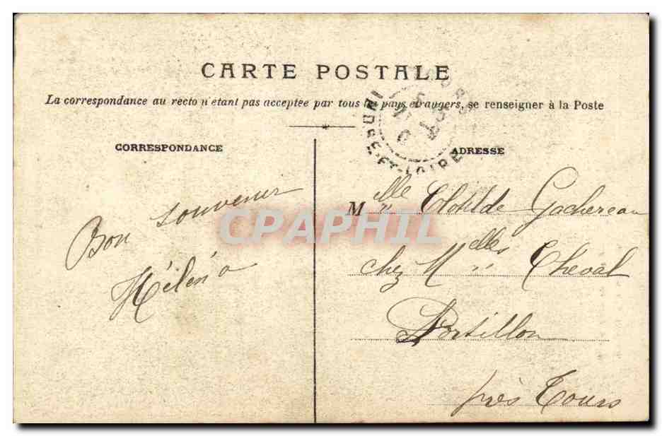 Jeune Fille du Berry — Collection G. G. Châteauroux — éditeur inconnu, n° de série non visible — Verso