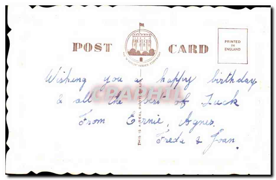 CPA Fantaisie Voeux Happy birthday for my brother Anniversaire — Verso