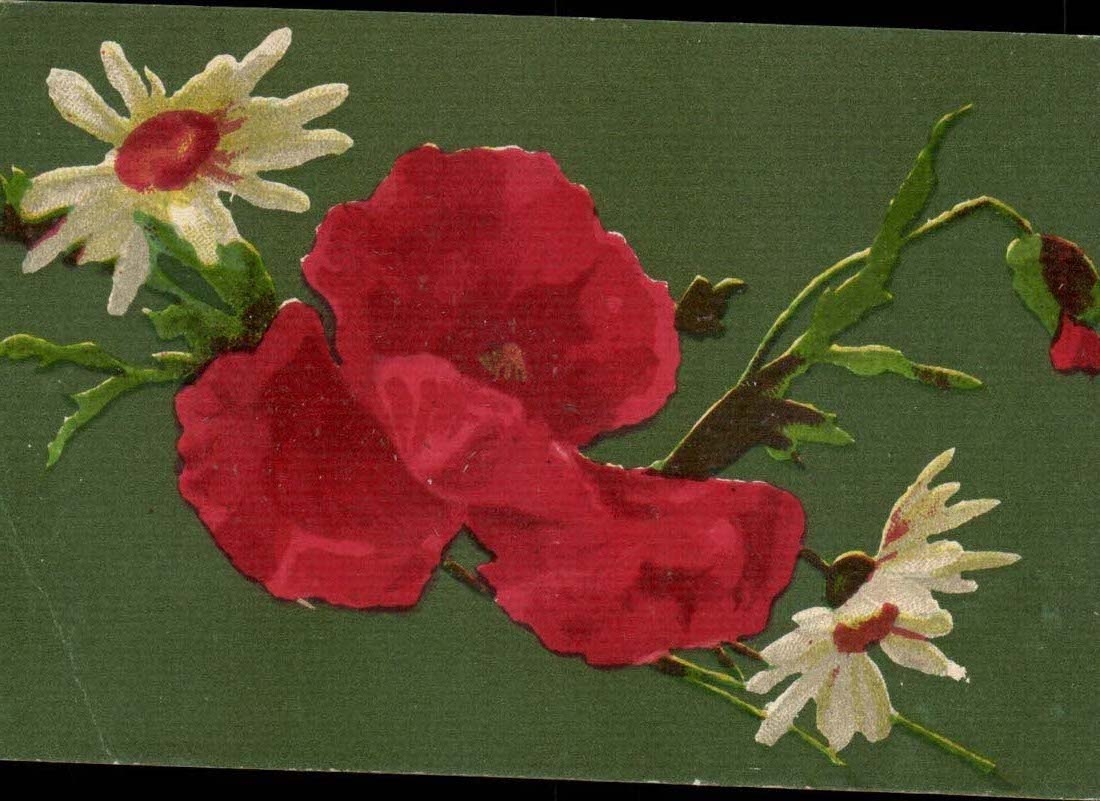CPA Fantaisie Voeux Bonne fete roses feurs