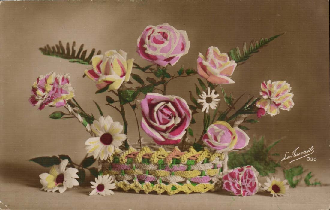 CPA Fantaisie Voeux Fleurs Roses