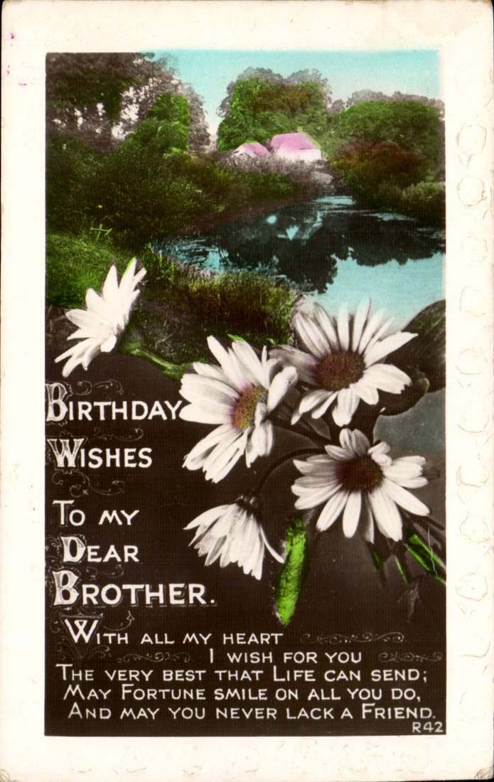 CPA Fantaisie Voeux birthday wishes to my dear brother anniversaire 