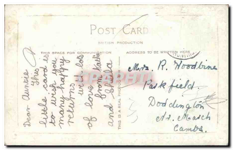 Fleurs et maison en arche — carte d'anniversaire pour tante — éditeur inconnu, n° 6937 — Reverso