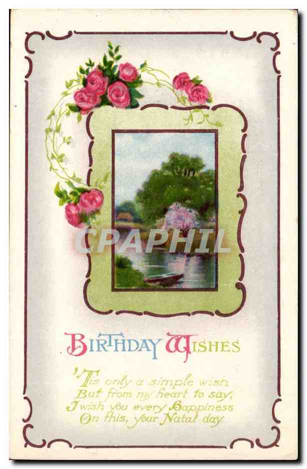 CPA Fantaisie Fondest wishes Birthday Anniversaire
