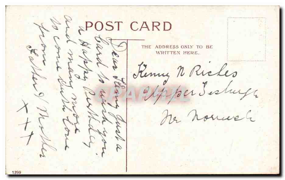 CPA Fantaisie Fleurs Roses — Rückseite