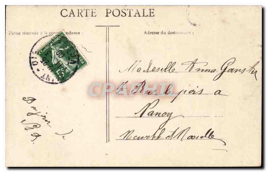 CPA Fantaisie Homme et fleurs — Verso