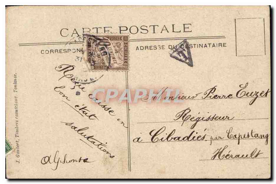 Tänzerin im Bühnenkostüm — J. Gaubert, Toulouse — n° 31 — Rückseite
