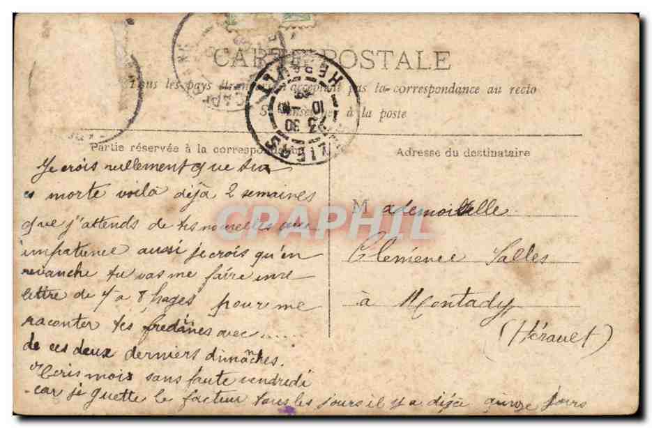 CPA FAntaisie Femme — Verso