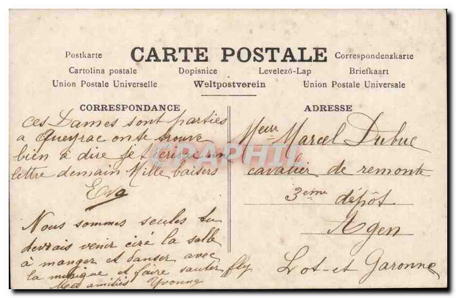 Couple amoureux — scène de tendresse — éditeur inconnu, n° de série non visible — Verso