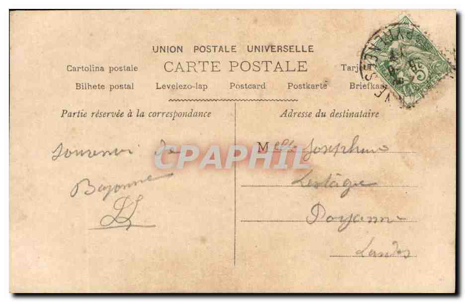 Fantaisie CPA Homme En les regardant je pense a vous (fleurs) — Rückseite