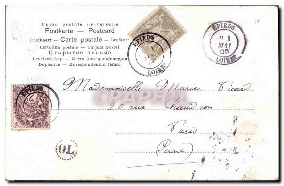 Fantaisie CPA Voeux — Rückseite