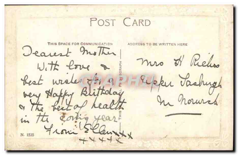 Fantaisie CPA To greet dear mother on her birthday anniversaire fleurs — Rückseite