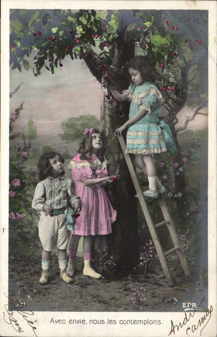 Fantaisie CPA Enfants Avec envie nous les contemplons