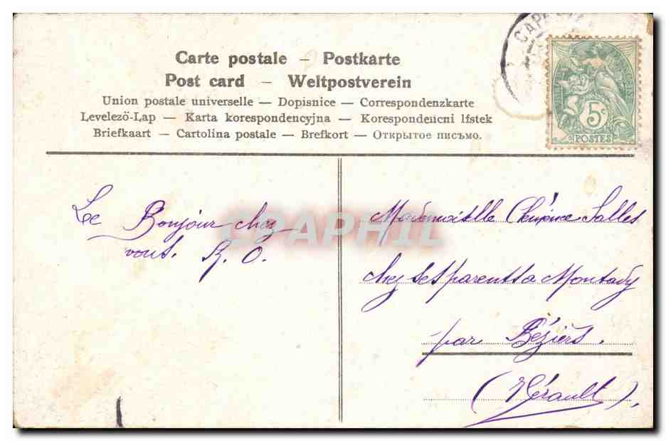 CPA Fantaisie Couple Donne vite tes levres roses mais qu'il cuit la de bonnes choses — Rückseite