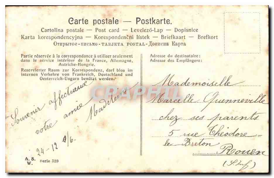 CPA Fantaisie Voeux Joyeux Noel (enfant) — Rückseite
