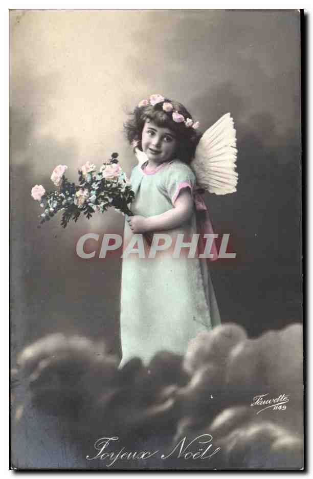 CPA Fantaisie Voeux Joteaux noel ange angel