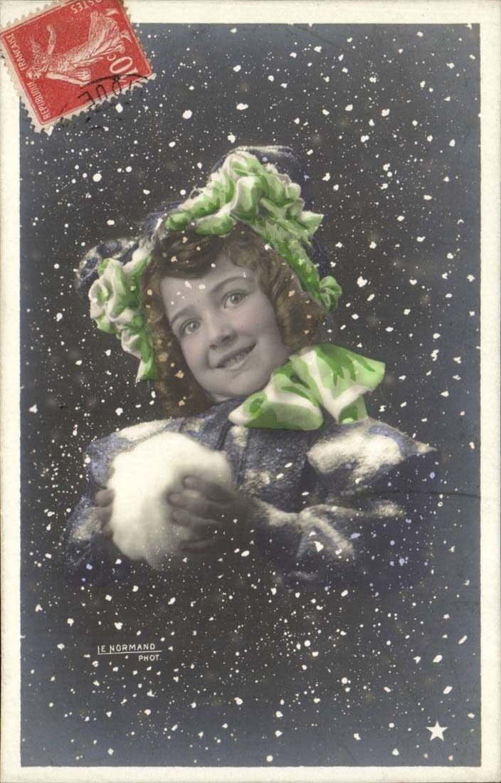 CPA Fantaisie Enfant et neige