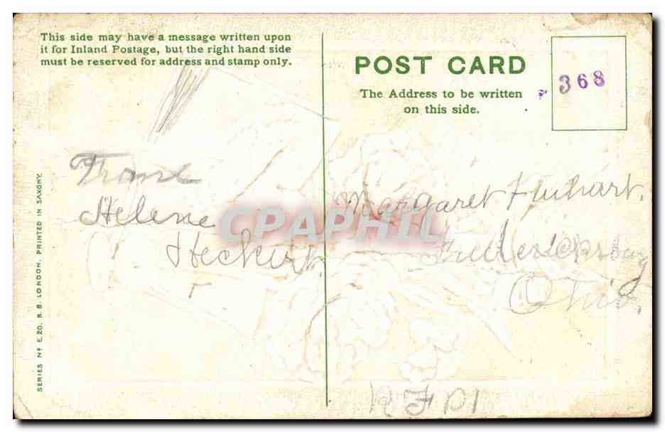 CPA Fantaisie Fleurs Greeting of love — Back