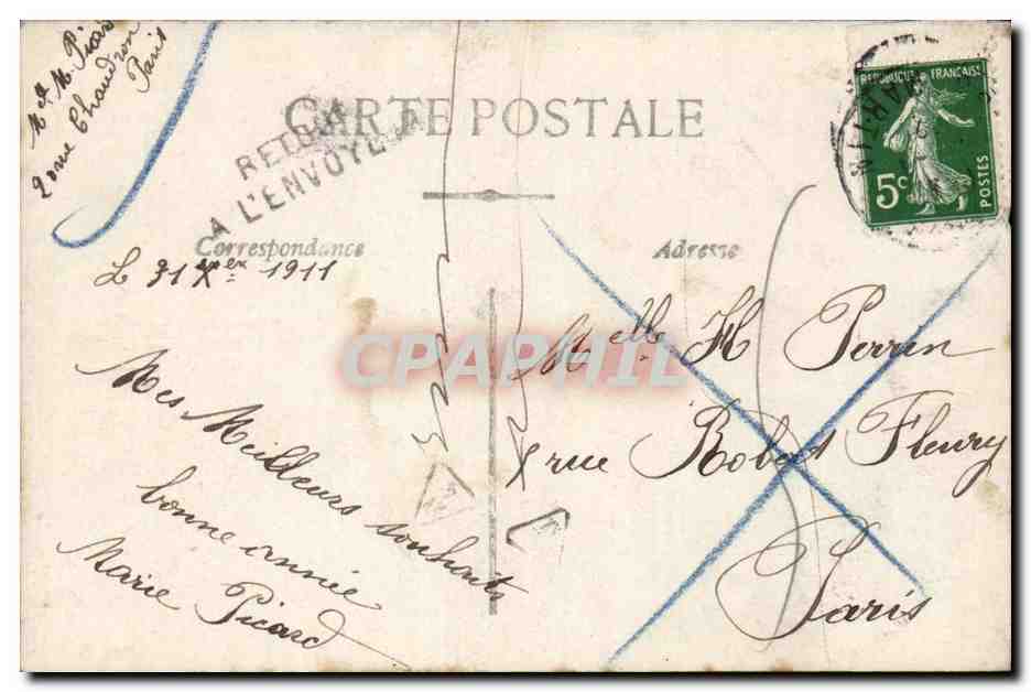 Junge Frau in einem Blumengestell — J.E. Paris — Nr. 2534 — Rückseite