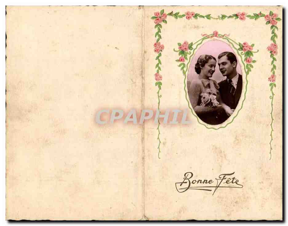 CPA Fantaisie Couple Bonne fete
