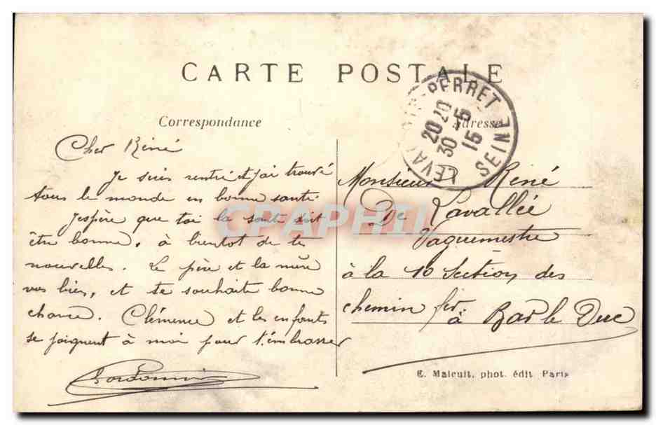 Levallois perret CPA La place Colange — Rückseite