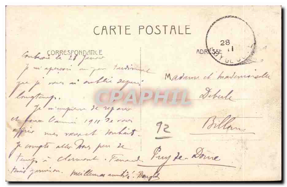 Courbevoie CPA un coin du parc (jardinier) — Rückseite