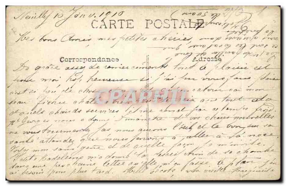 CARTE PHOTO Neuilly sur SEine (locataires a l'etage couple de 50 ans) — Rückseite