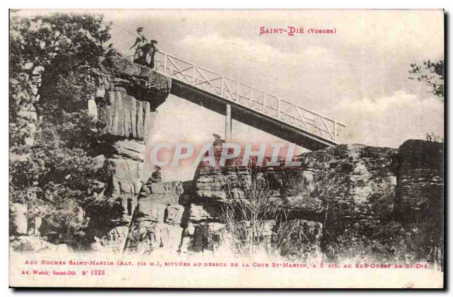 CPA Saint Die Aux roches Saint Martin situees au dessus de la cote St Martin 