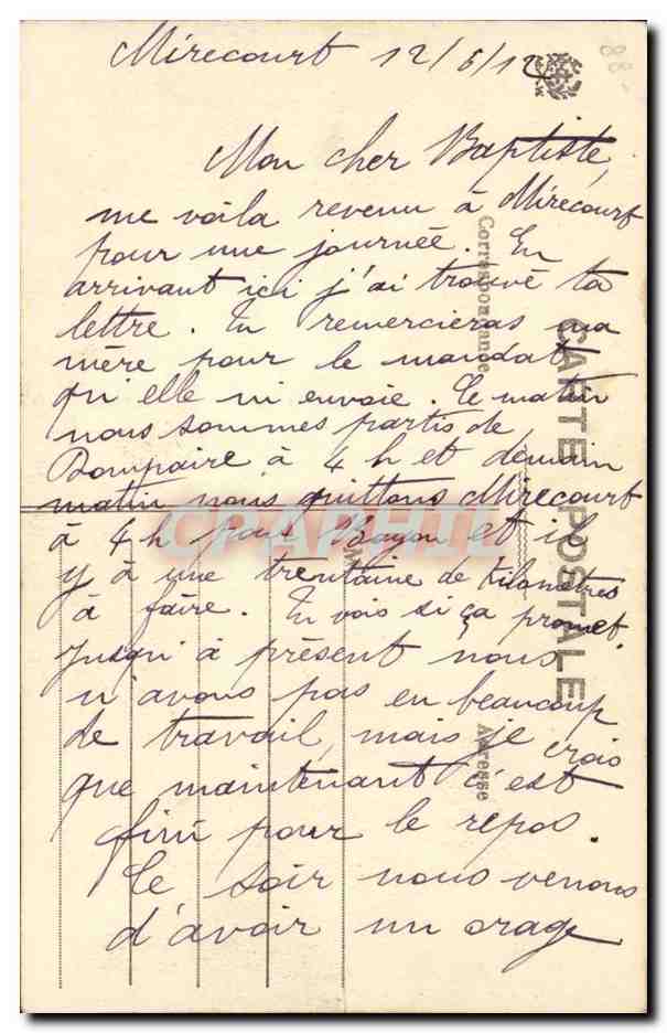 Mirecourt CPA Vue generale prise de Neuf Moulin — Rückseite