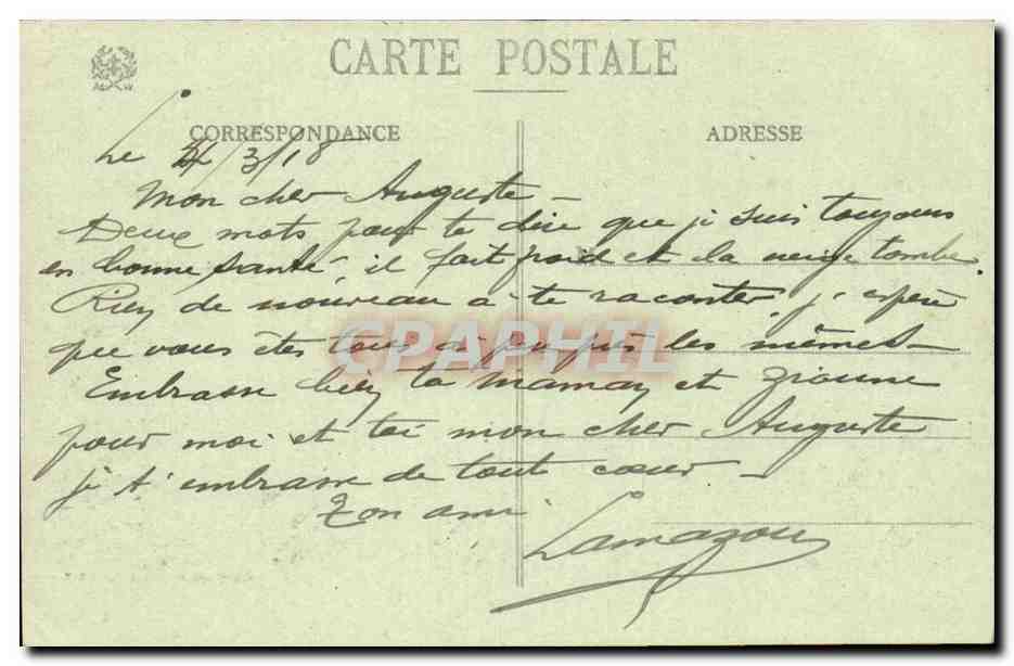 Corcieux CPA Vue generale Rue de l'hotel de ville et route de Granges — Rückseite