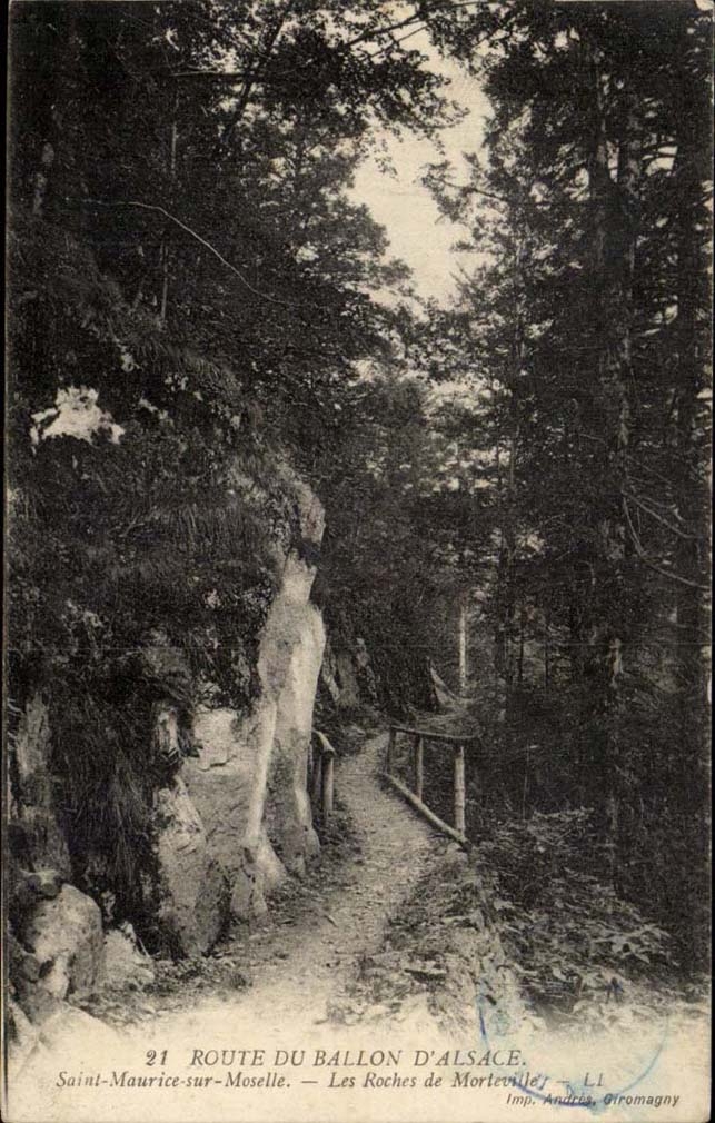 Les Roches de Morteville — Route du Ballon d'Alsace — Imp. Andrés, Giromagny