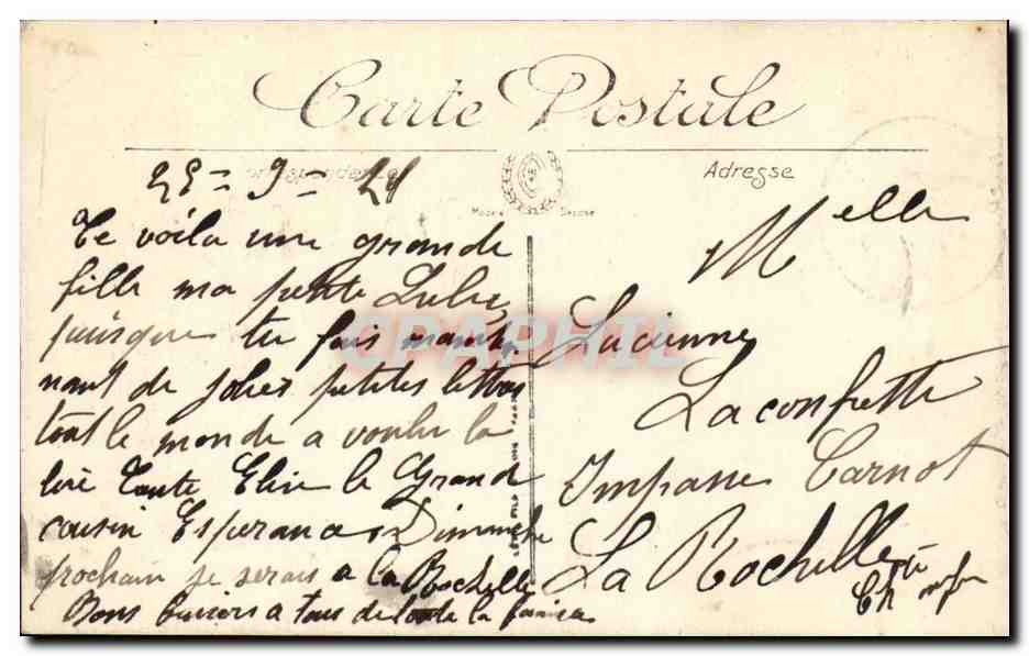 Femme en costume breton — Rosporden (Ville) — LL. 123 — Éditeur : LL — Verso