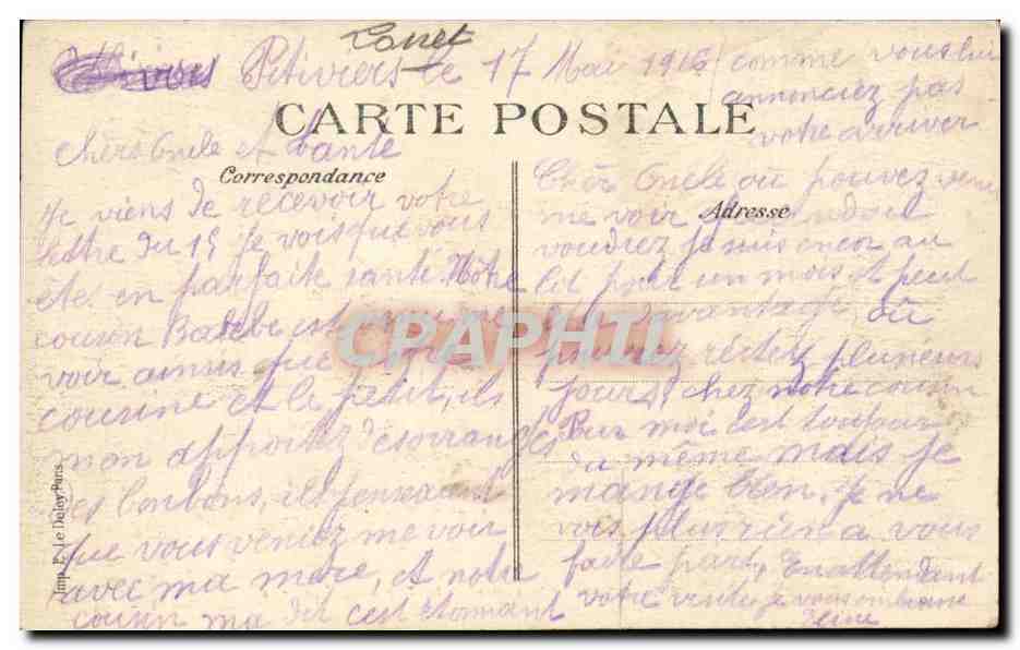 Pithiviers CPA La rue de a couronne — Back