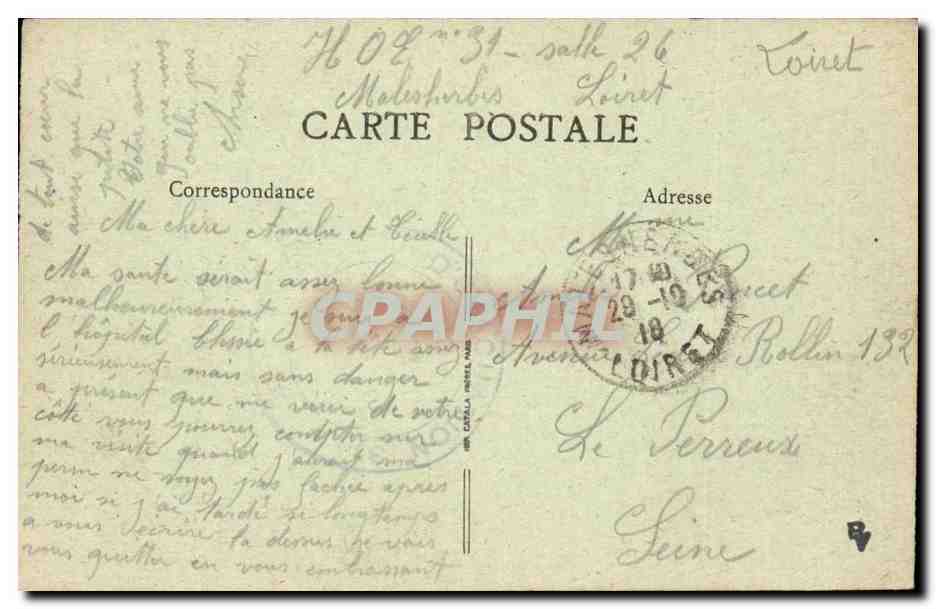 Malesherbes CPA Rue de l'eglise — Verso
