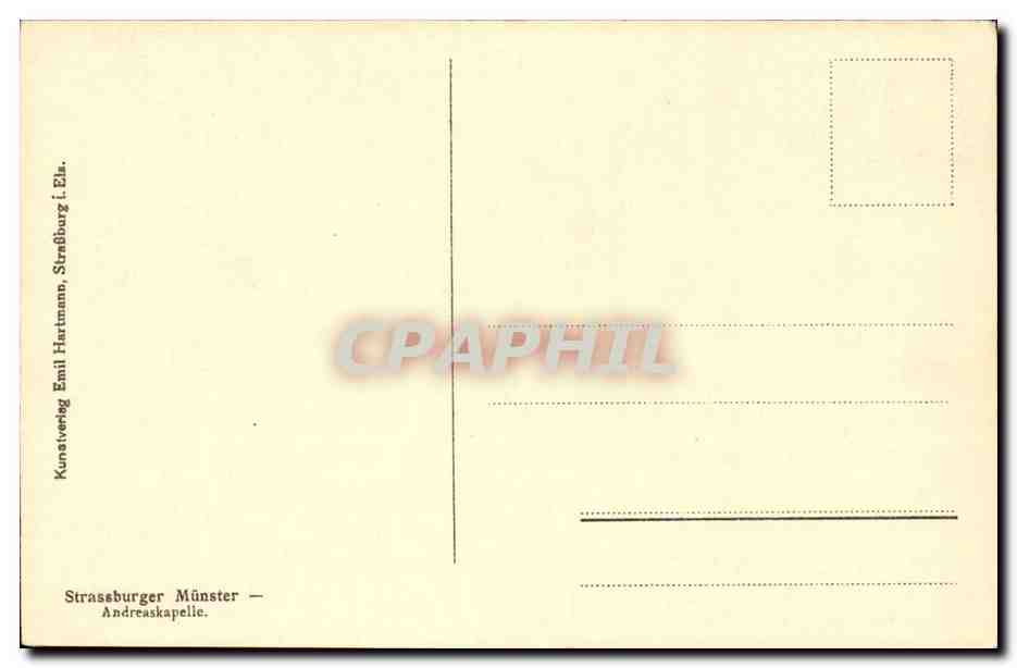 Strasbourg CPA Munster Andreaskapelle — Verso