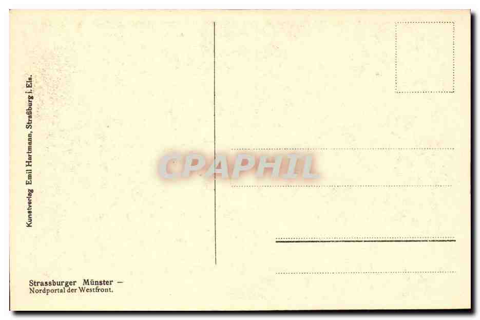 Strasbourg CPA Munster Norportal der Westfront — Verso