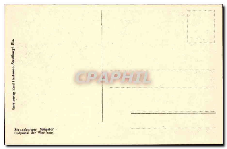 Strasbourg CPA Suporta der Westfront — Verso