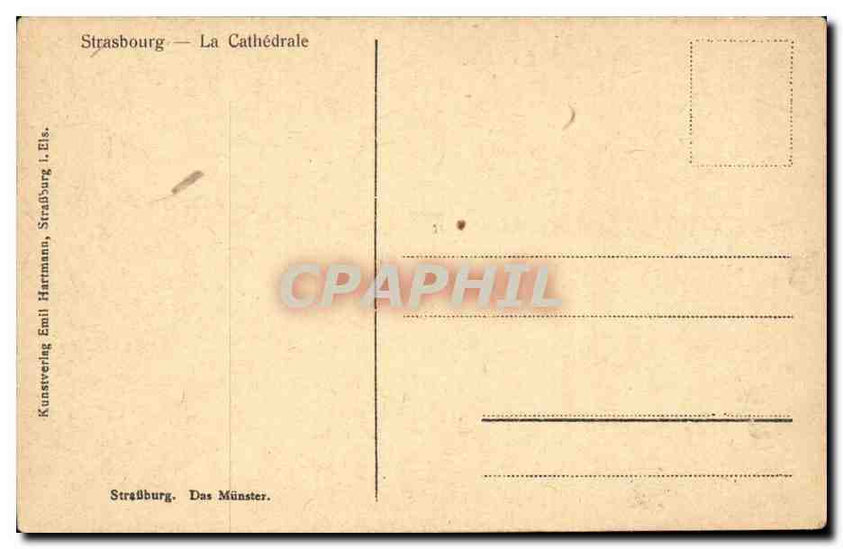 Strasbourg CPA Das Munster — Verso