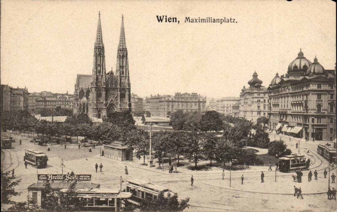 CPA Austria Autriche Gruss aus Wien Maximilainplatz