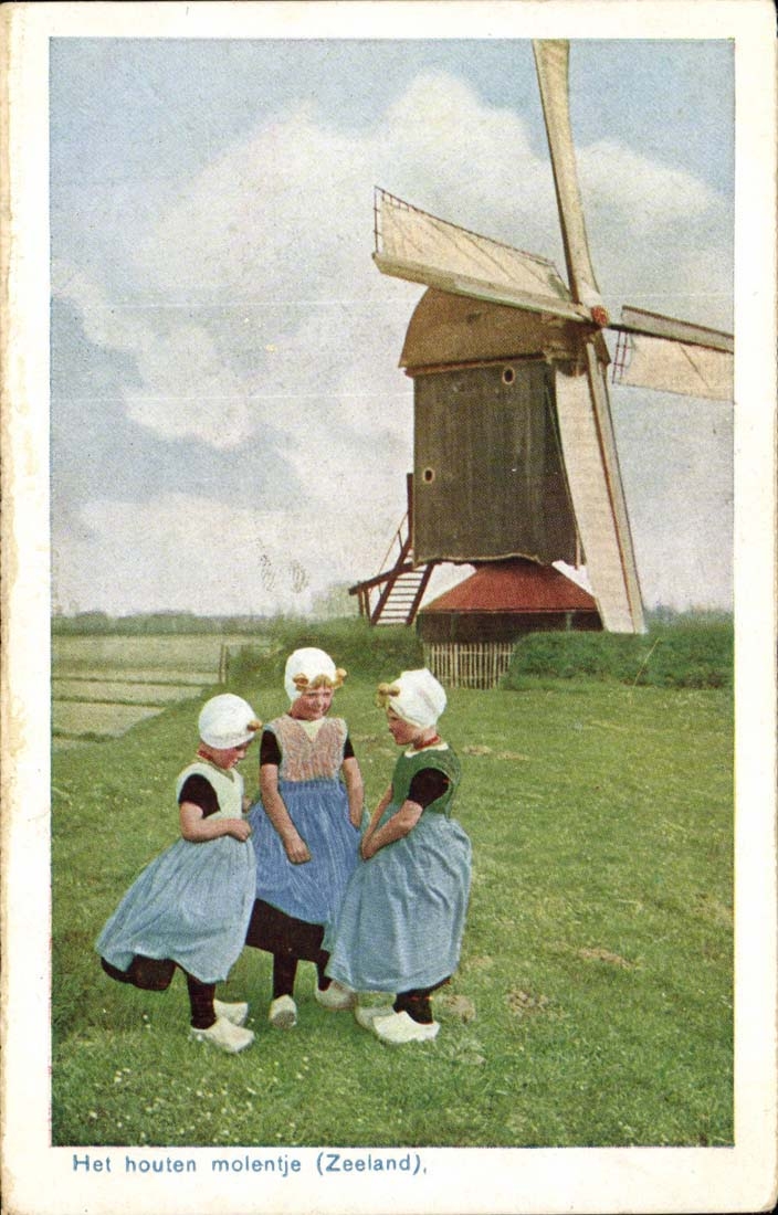 Pays Pas Netherlands Het houten molentje (folklore costumes moulin mill)