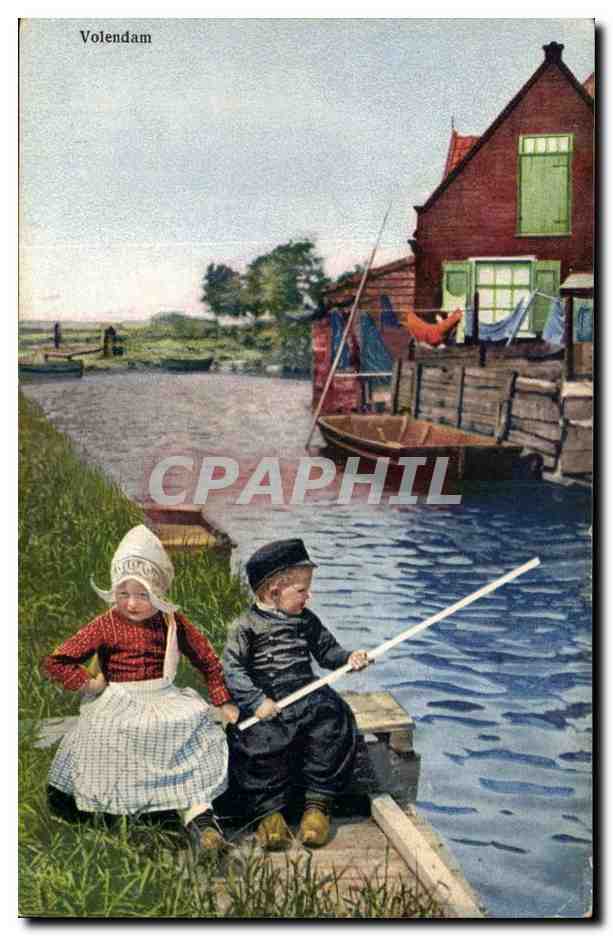 Pays Pas Netherlands Volendam (folklore costumes moulin mill enfants)