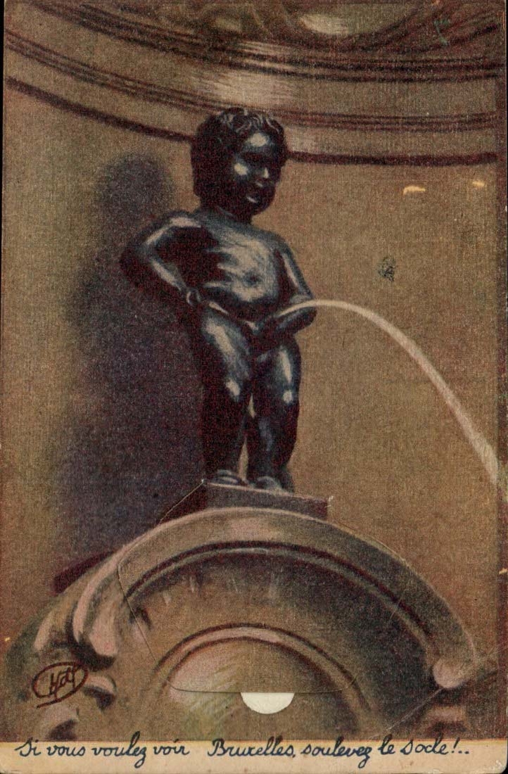 Bruxelles CPA Manneken Pis CARTE A SYSTEME Fantaisie